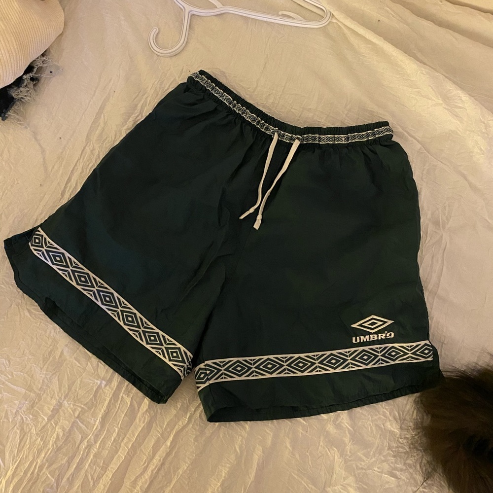 Umbro dark green nylon shorts